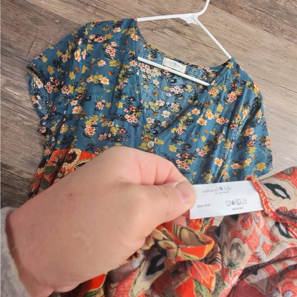 NATURAL LIFE Blue and Orange Floral Maxi Dress - Picture 6 of 11